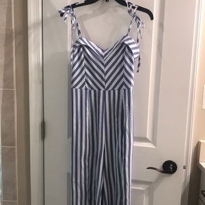 Striped tied split leg ChicMe jumpsuit